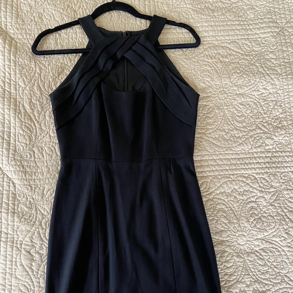 Cynthia Steffe Fitted black cutout tank top formal evening dress